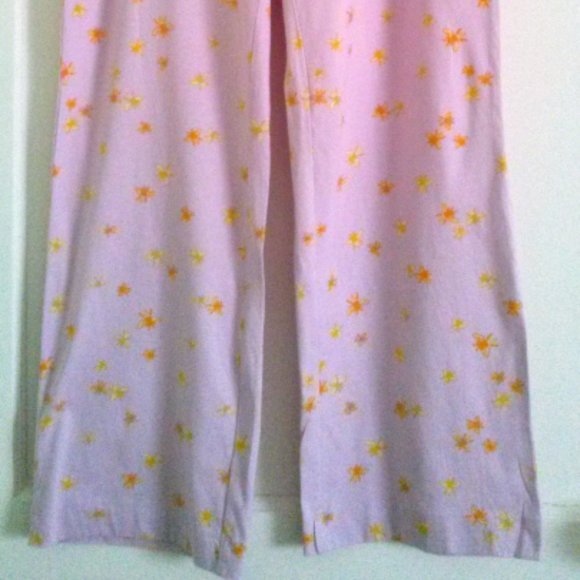 Women's Lounge Pants, Pastel Mauve & Yellow Bees, Relaxed Fit, Medium - Picture 2 of 16